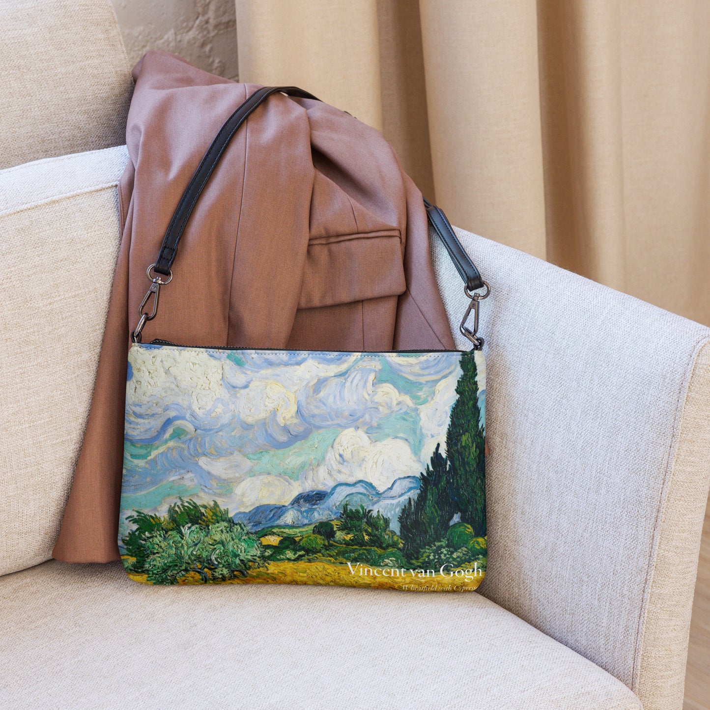 Crossbody bag - Wheatfield with Cypresses by Van Gogh - The Culturalife