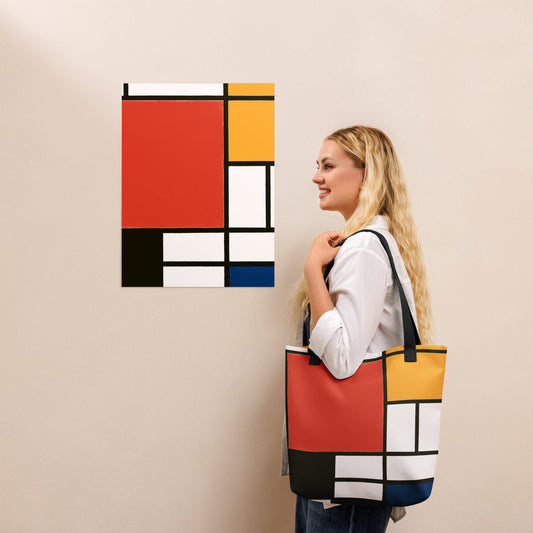 Tote bag - Composition with Red, Yellow, Blue, and Black by Piet Mondrian - The Culturalife