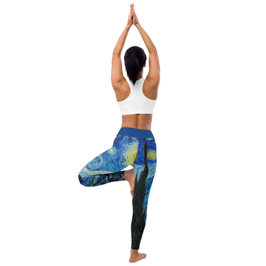 Yoga Leggings - The Starry Night by Vincent van Gogh - The Culturalife