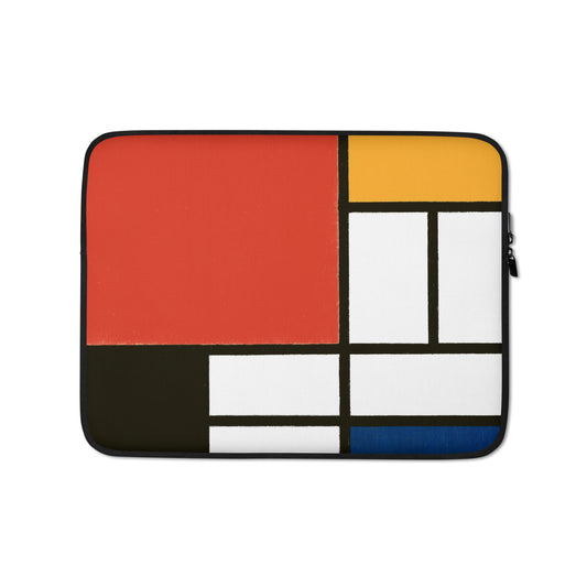 Laptop Sleeve - Composition with Red, Yellow, Blue, and Black by Piet Mondrian - The Culturalife
