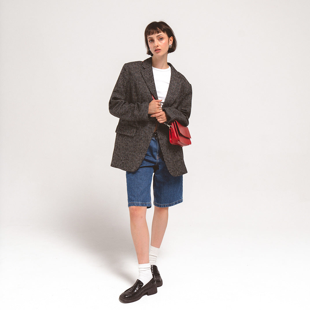 Leather Shoulder Bag - Curie (Camel)-4