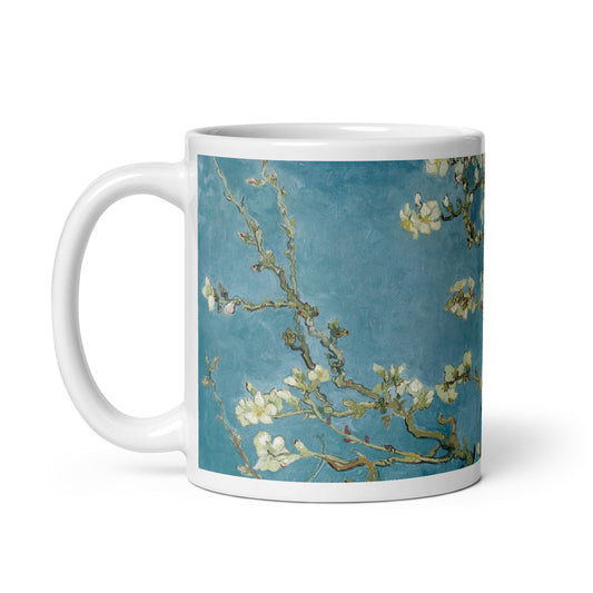 White glossy mug - Almond Blossom by Vincent van Gogh - The Culturalife
