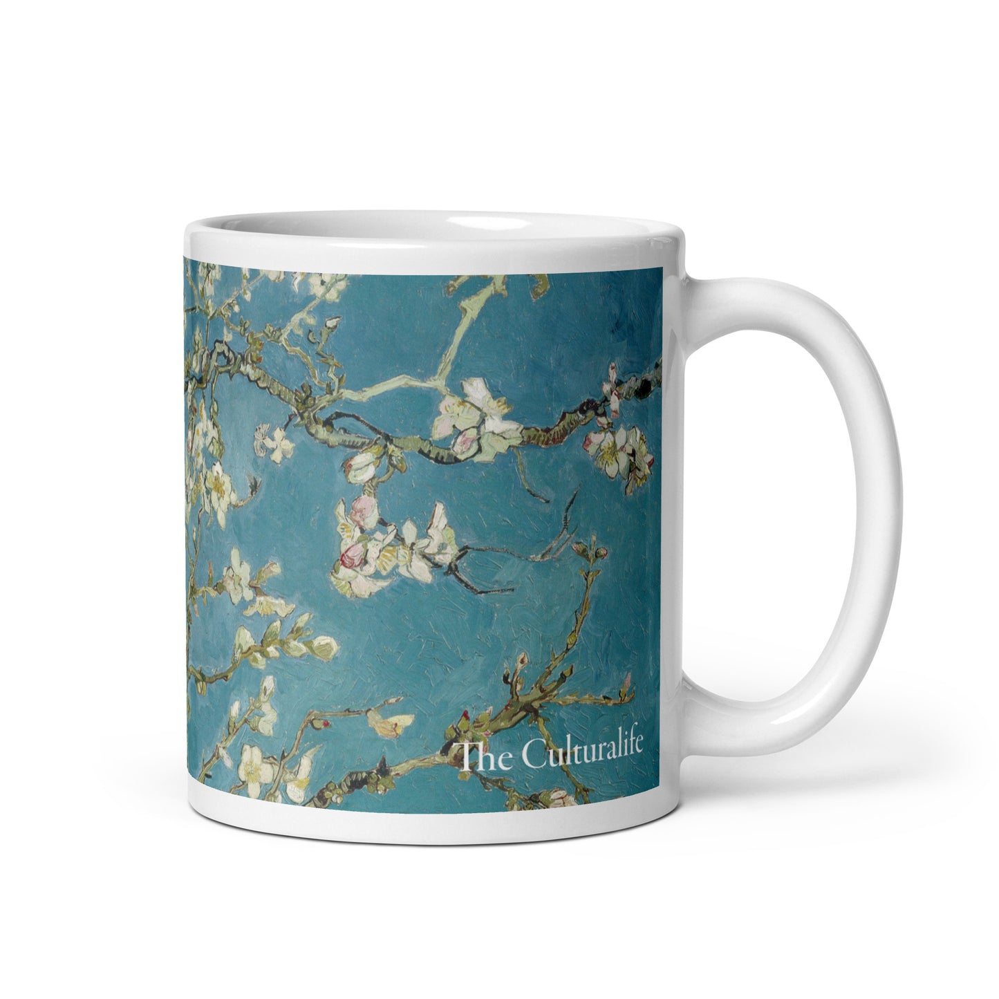 White glossy mug - Almond Blossom by Vincent van Gogh - The Culturalife