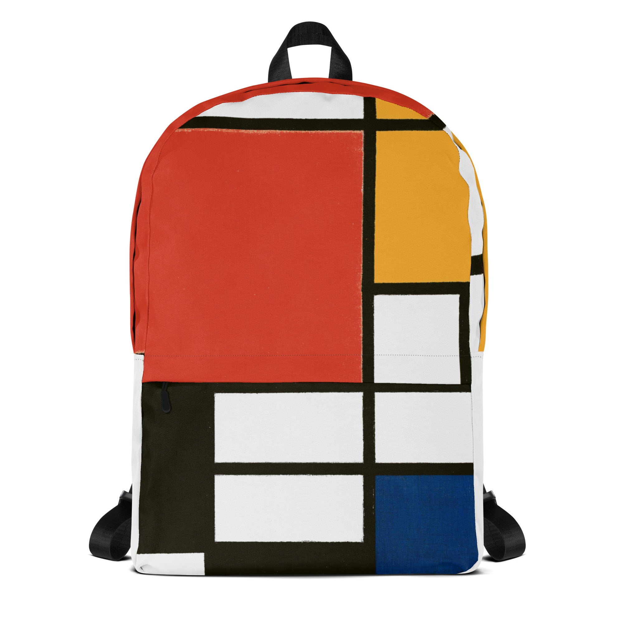 Backpack Composition with Red Yellow Blue and Black by Piet Mondrian