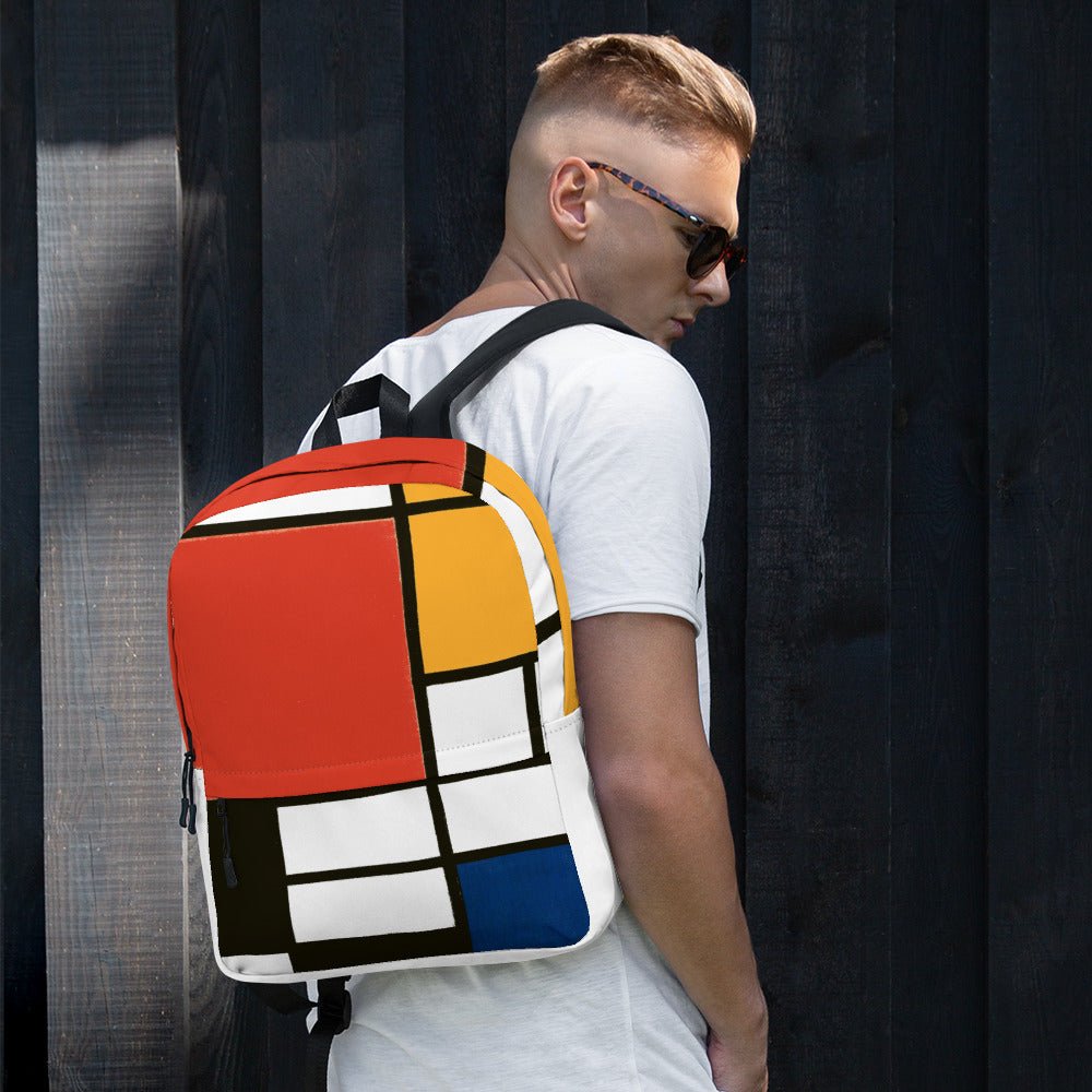 Backpack - Composition with Red, Yellow, Blue, and Black by Piet Mondrian - The CulturalifeAccessories