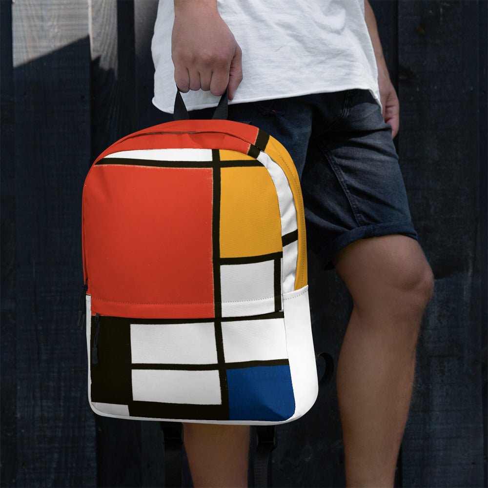 Backpack - Composition with Red, Yellow, Blue, and Black by Piet Mondrian - The CulturalifeAccessories