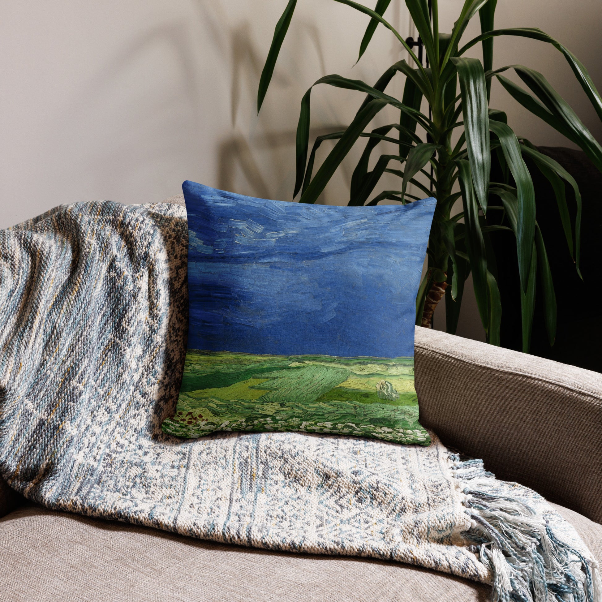 Premium Pillow Case - Wheatfield under thunderclouds by Vincent van Gogh - The Culturalife