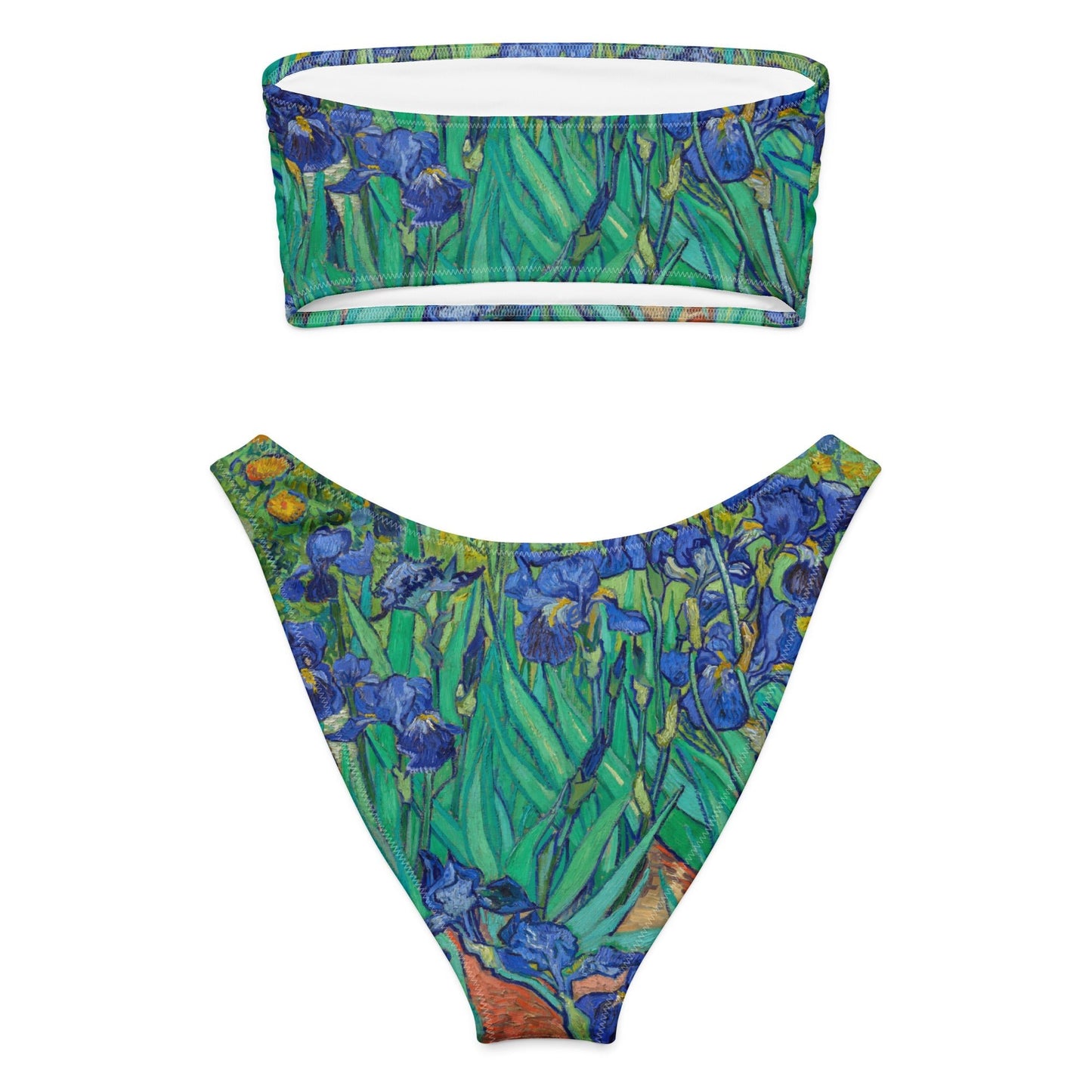 Recycled bandeau bikini - Irises by Vincent van Gogh - The Culturalife