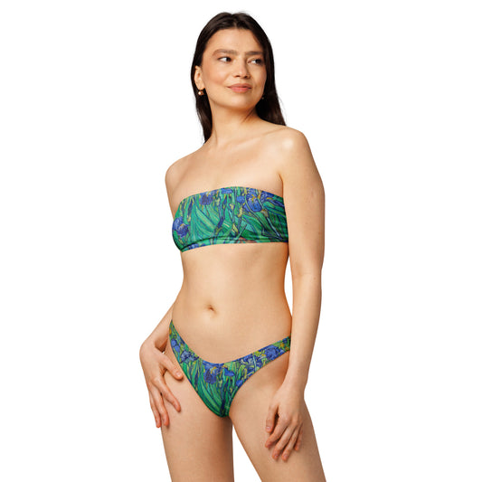 Recycled bandeau bikini - Irises by Vincent van Gogh - The Culturalife