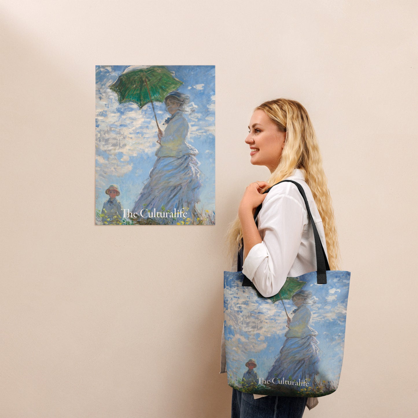 Tote bag - Woman with a Parasol by Claude Monet