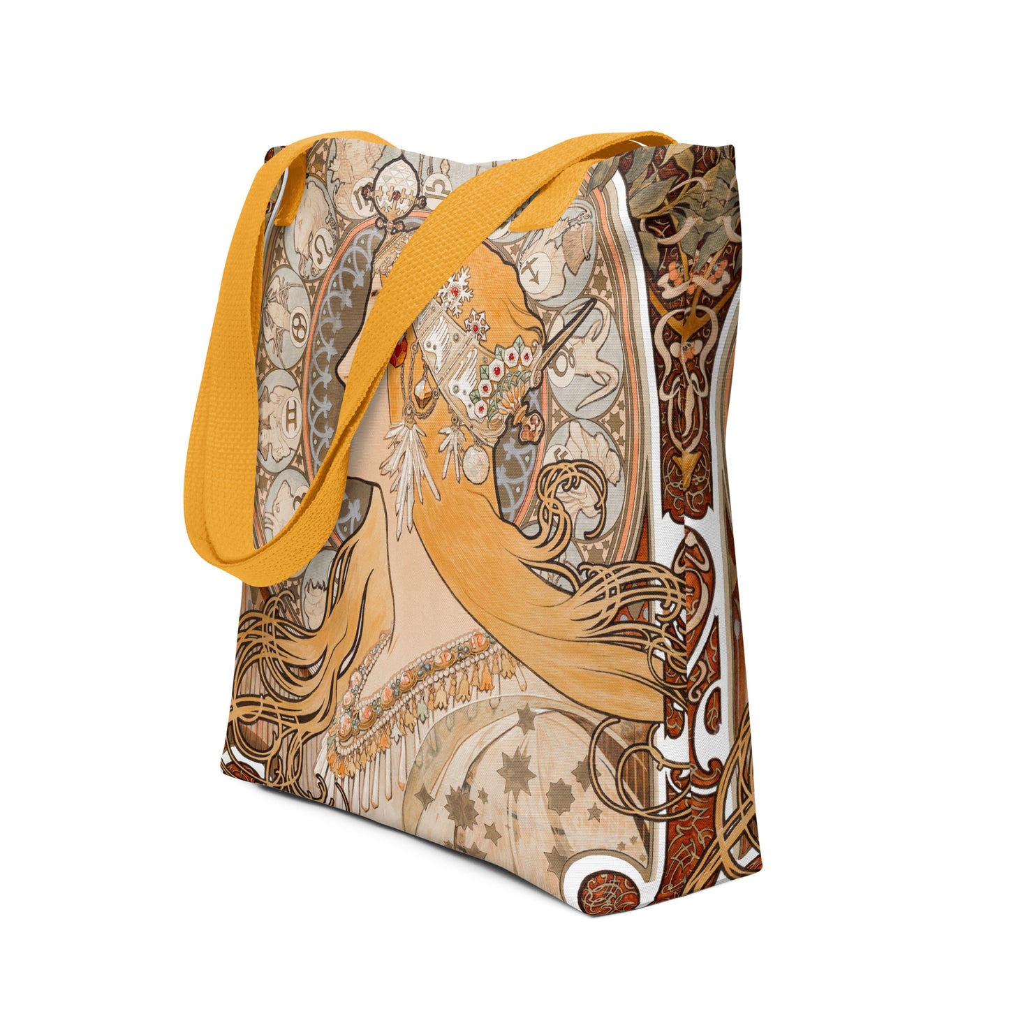 Tote bag - Zodiaque or La Plume by Alphonse Maria Mucha