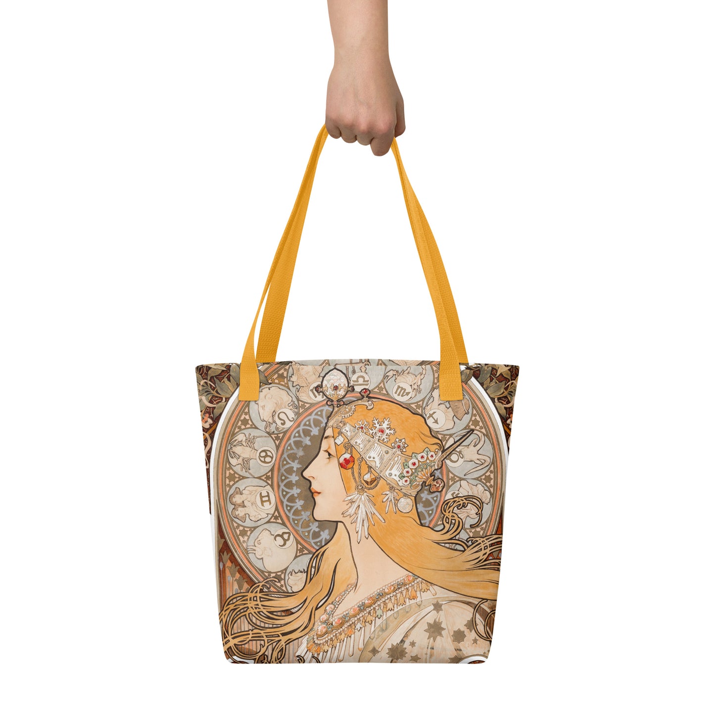 Tote bag - Zodiaque or La Plume by Alphonse Maria Mucha