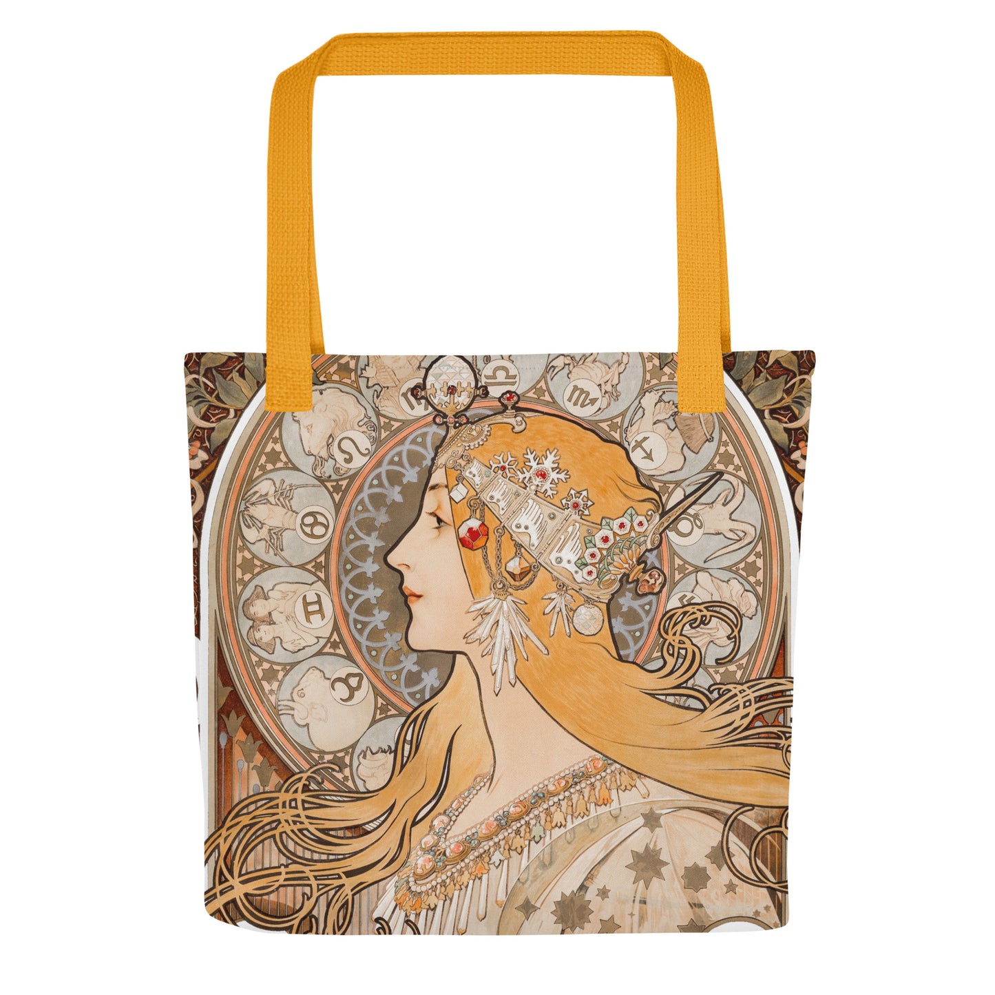 Tote bag - Zodiaque or La Plume by Alphonse Maria Mucha