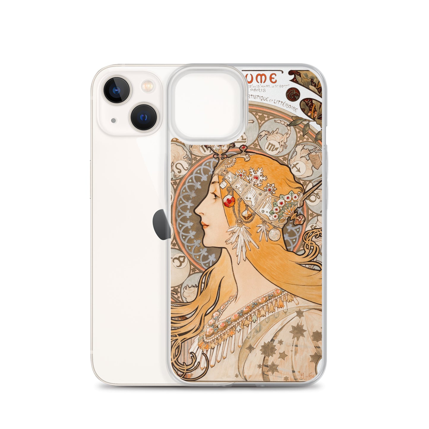 Clear Case for iPhone® - Zodiaque or La Plume by Alphonse Maria Mucha