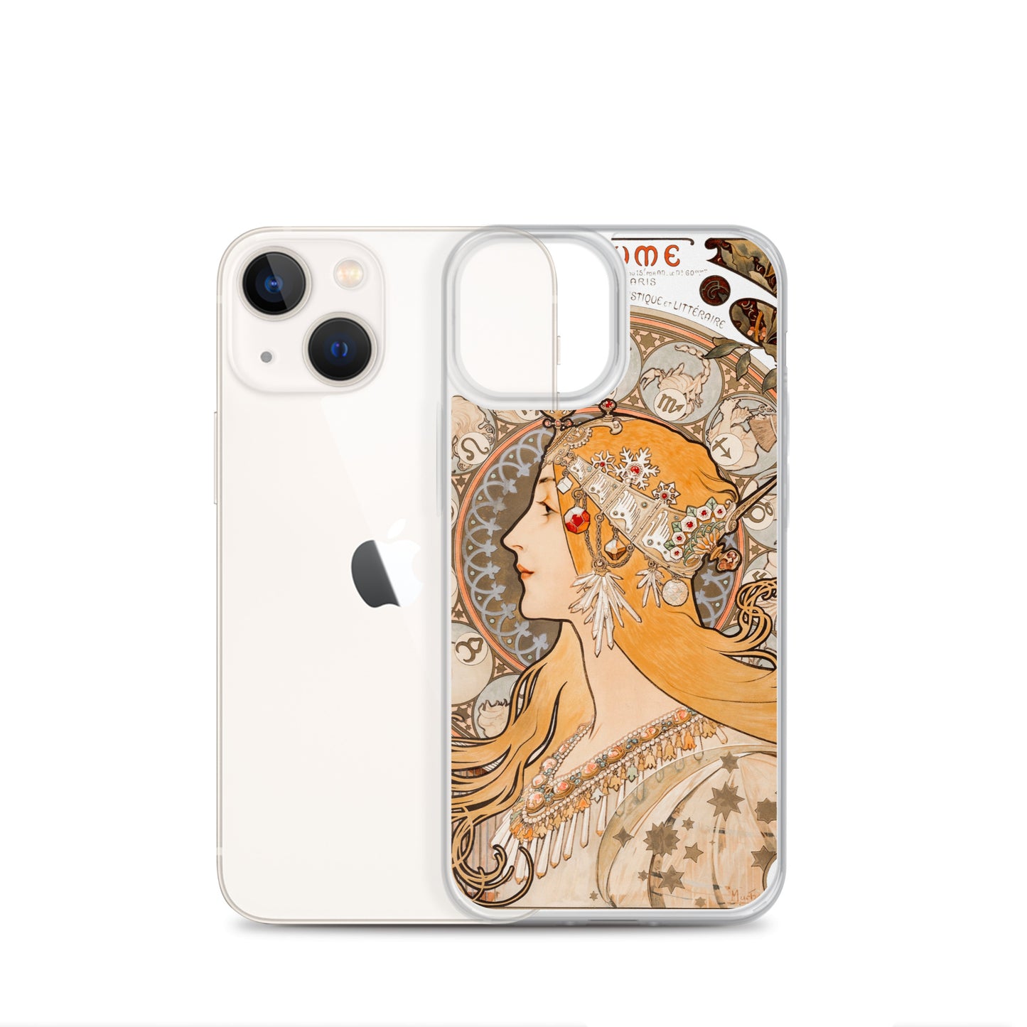 Clear Case for iPhone® - Zodiaque or La Plume by Alphonse Maria Mucha