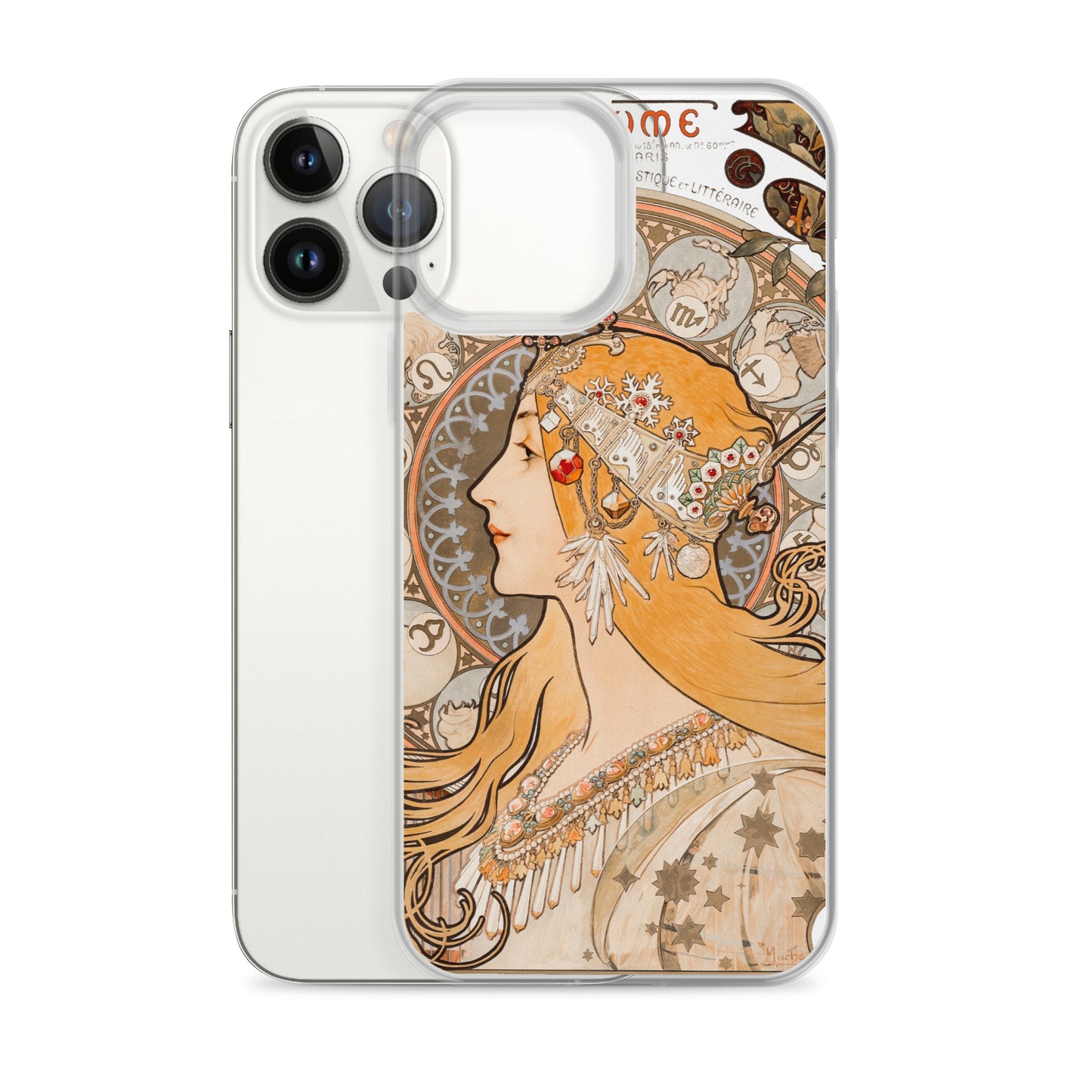 Clear Case for iPhone® - Zodiaque or La Plume by Alphonse Maria Mucha