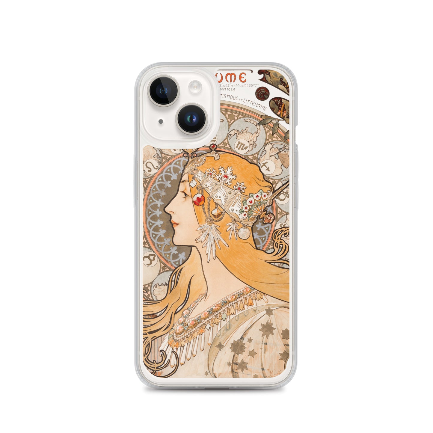 Clear Case for iPhone® - Zodiaque or La Plume by Alphonse Maria Mucha