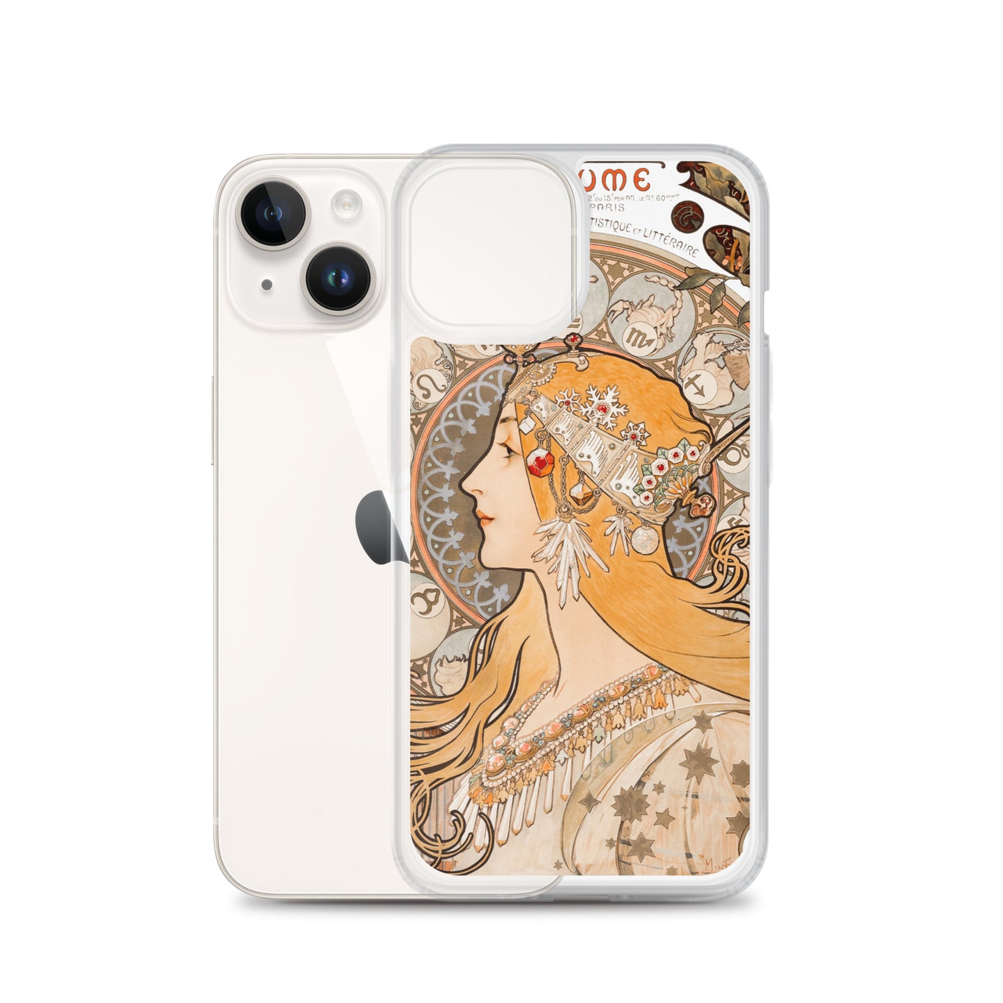 Clear Case for iPhone® - Zodiaque or La Plume by Alphonse Maria Mucha