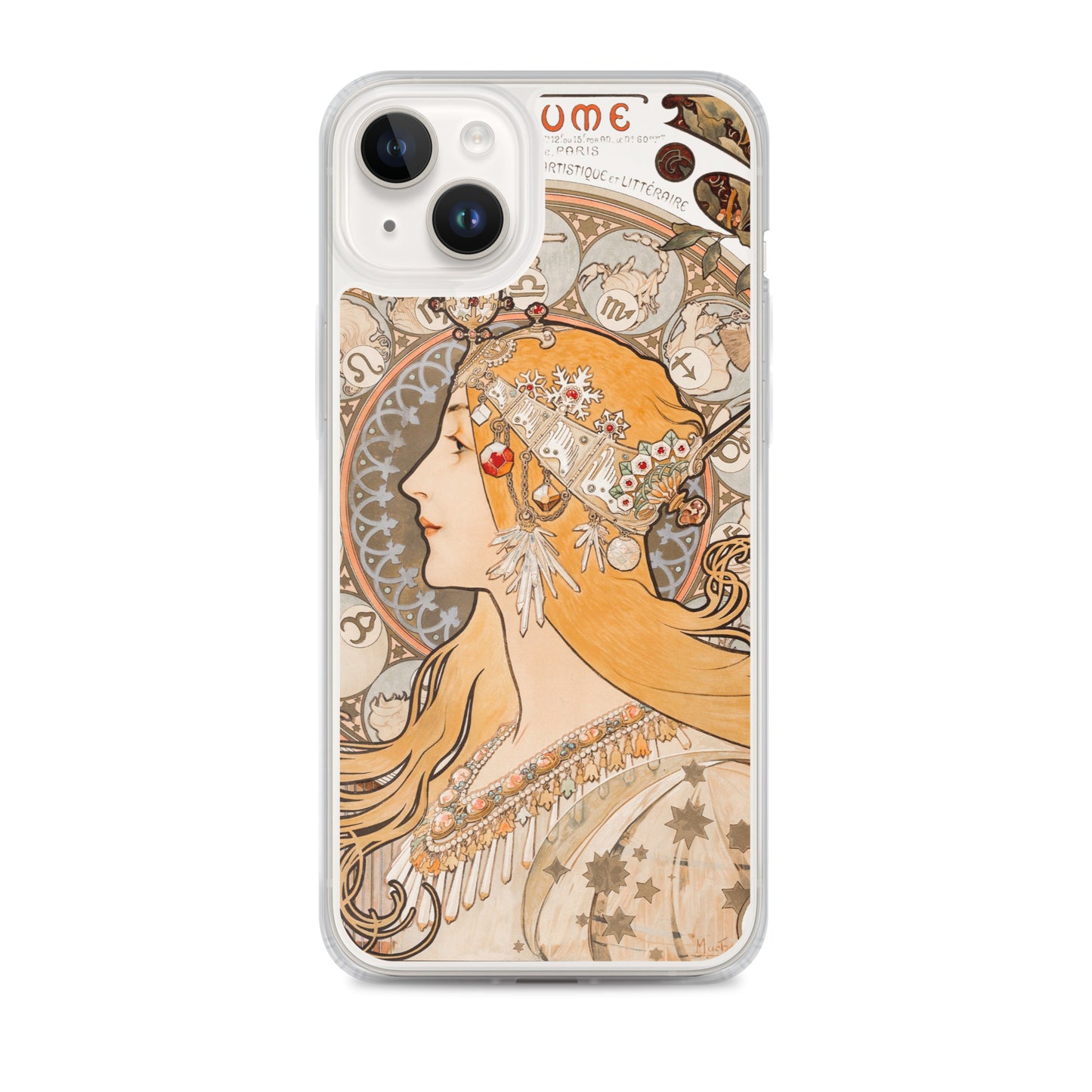 Clear Case for iPhone® - Zodiaque or La Plume by Alphonse Maria Mucha