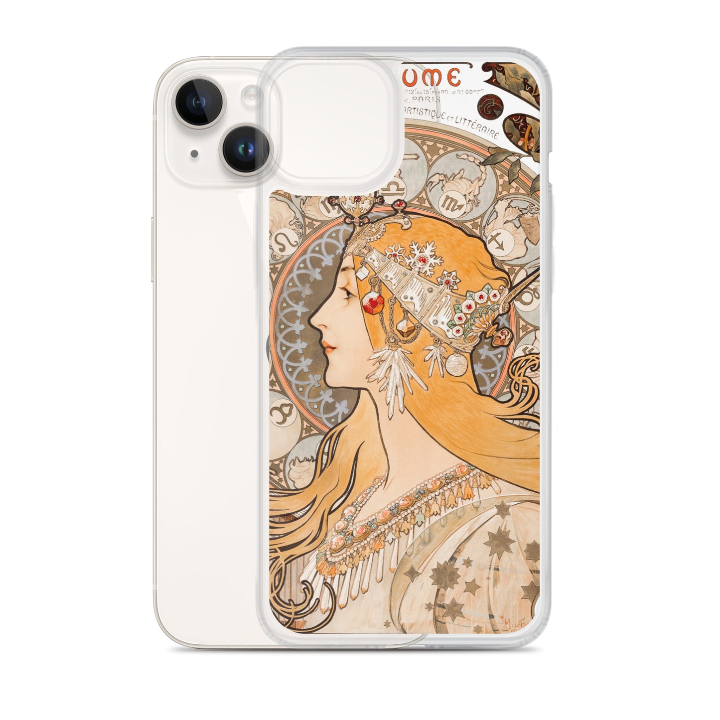 Clear Case for iPhone® - Zodiaque or La Plume by Alphonse Maria Mucha