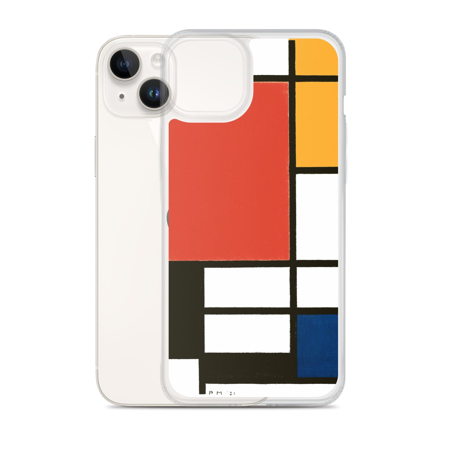 Clear Case for iPhone® - Composition with Red, Yellow, Blue, and Black by Piet Mondrian