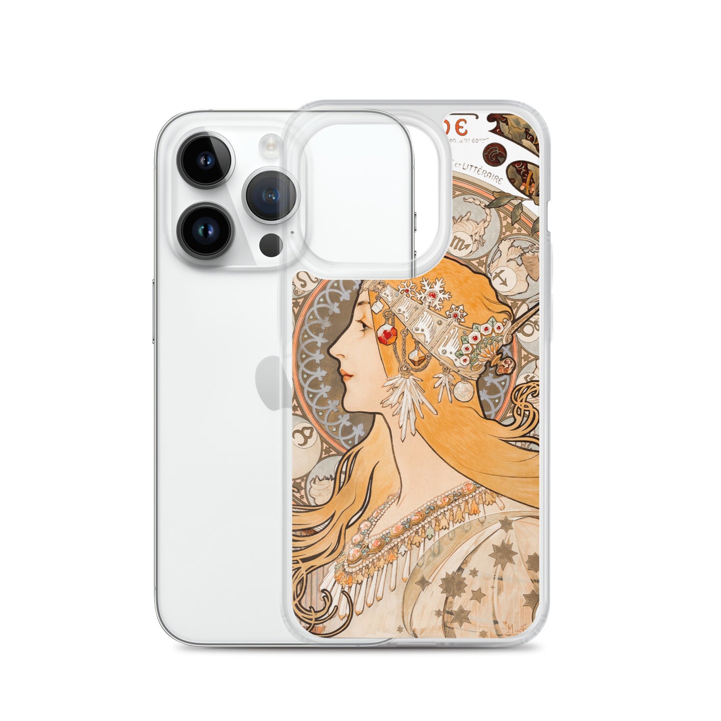 Clear Case for iPhone® - Zodiaque or La Plume by Alphonse Maria Mucha