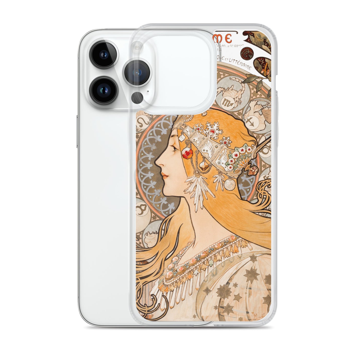 Clear Case for iPhone® - Zodiaque or La Plume by Alphonse Maria Mucha