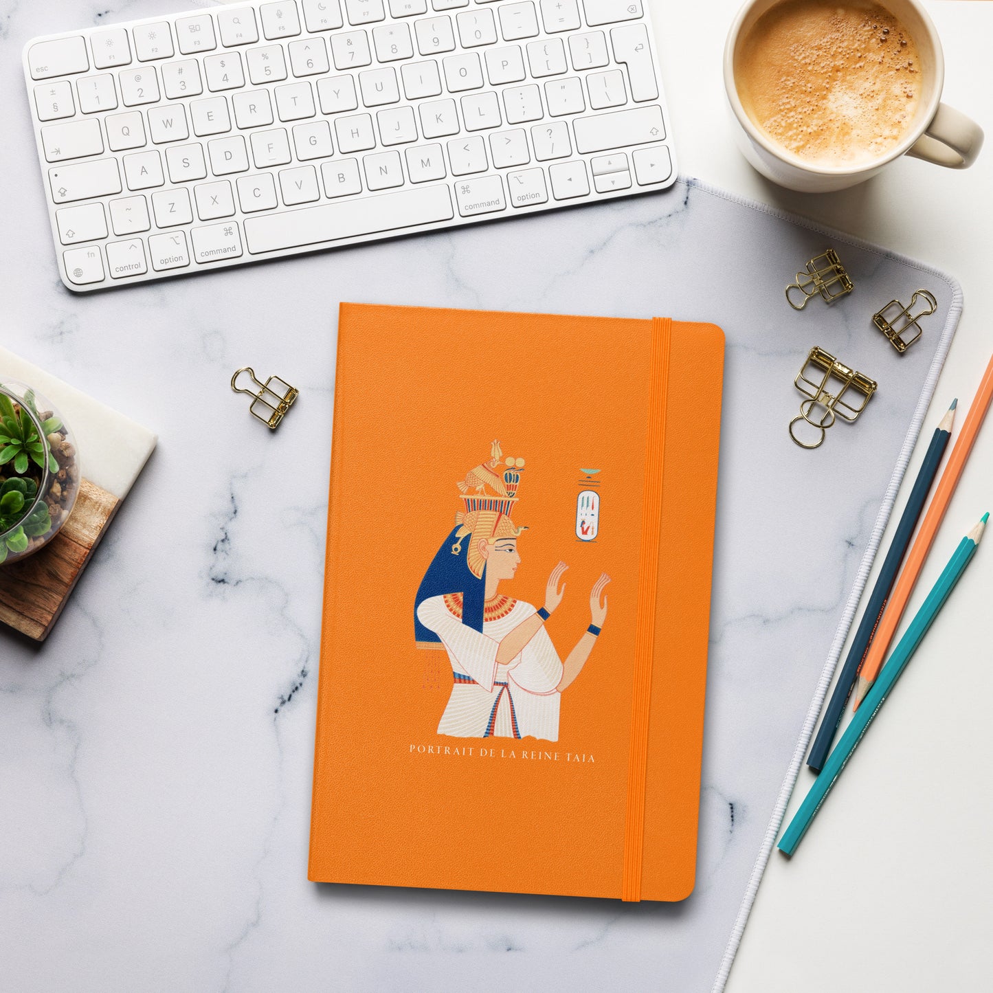 Hardcover bound notebook - Portrait of Queen Tiye, wife of Amenhotep III - The Culturalife