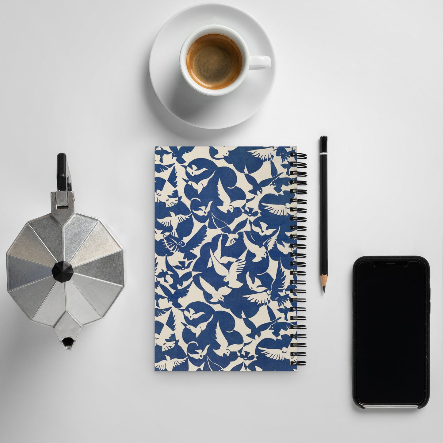 Spiral notebook - Pigeons in White and Blue from Rijksmuseum