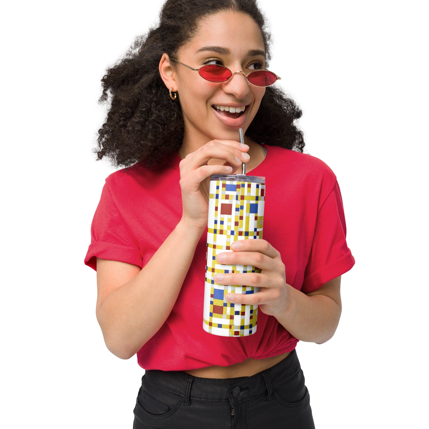 Stainless steel tumbler - Broadway Boogie-Woogie by Piet Mondrian - The Culturalife