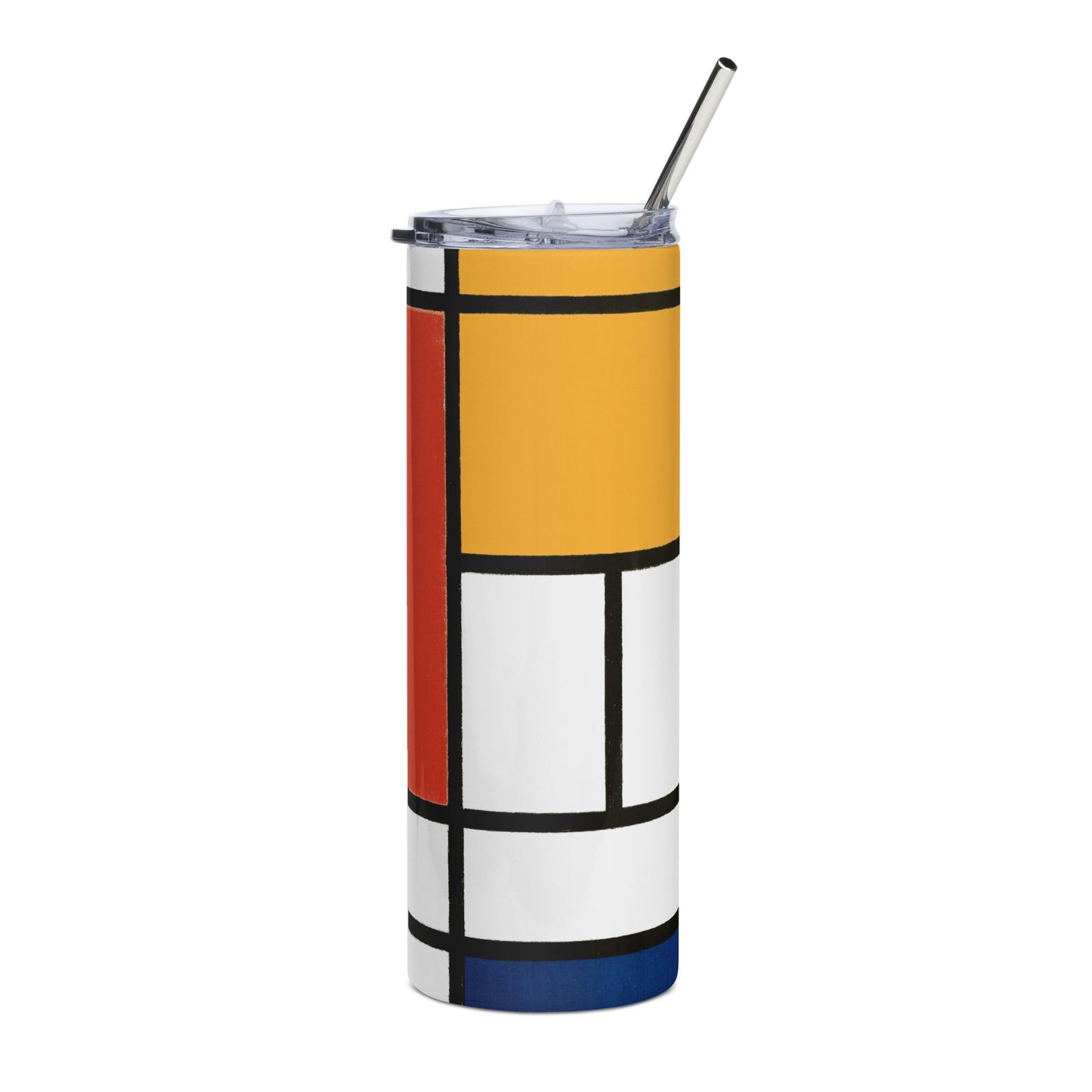 Stainless steel tumbler - Composition with Red, Yellow, Blue, and Black by Piet Mondrian