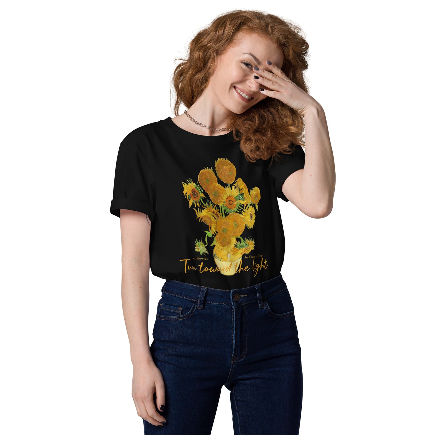 Unisex organic cotton t-shirt - Sunflowers by Vincent van Gogh