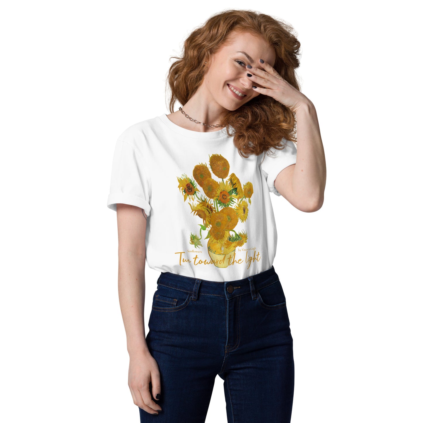 Unisex organic cotton t-shirt - Sunflowers by Vincent van Gogh