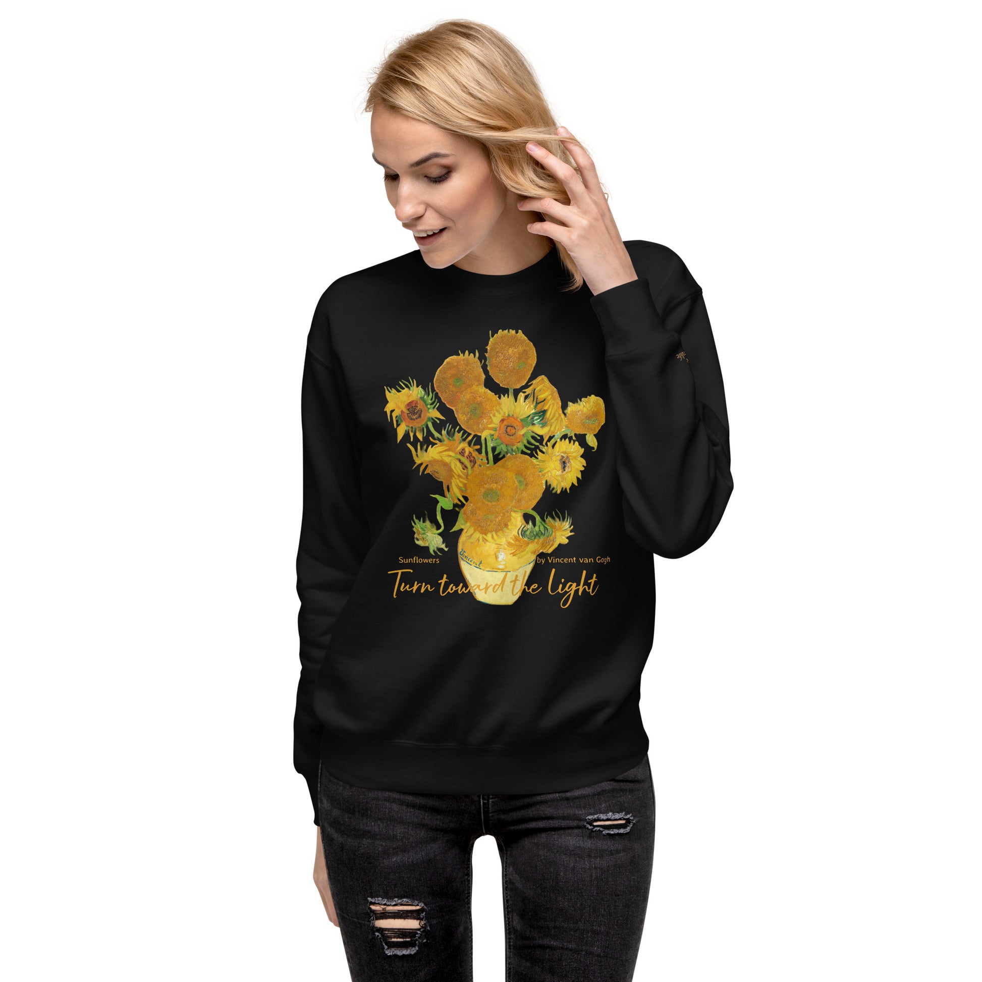 Unisex Premium Sweatshirt - Sunflowers by Vincent van Gogh - The CulturalifeApparel