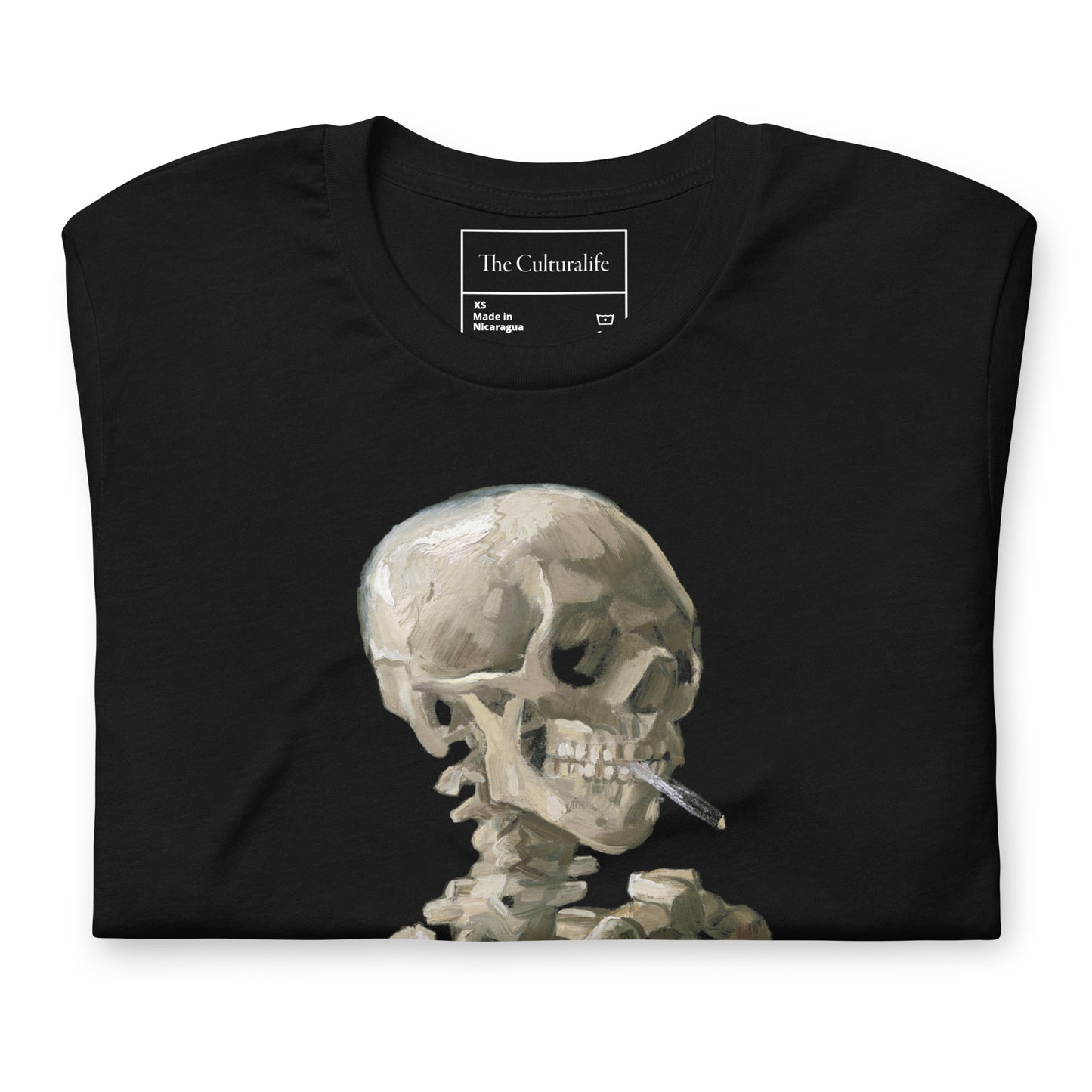 Unisex staple eco t-shirt - Head of a Skeleton with a Burning Cigarette by Vincent van Gogh