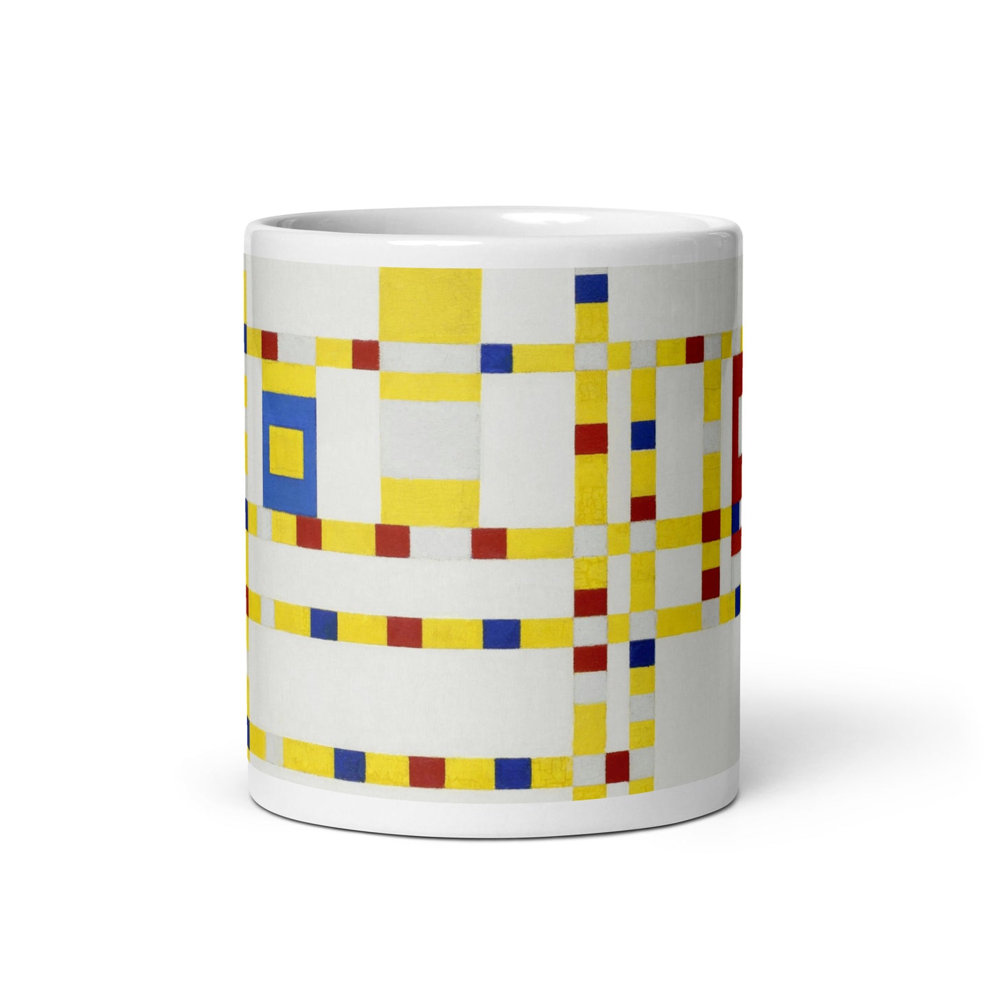 White glossy mug - Broadway Boogie-Woogie by Piet Mondrian - The Culturalife