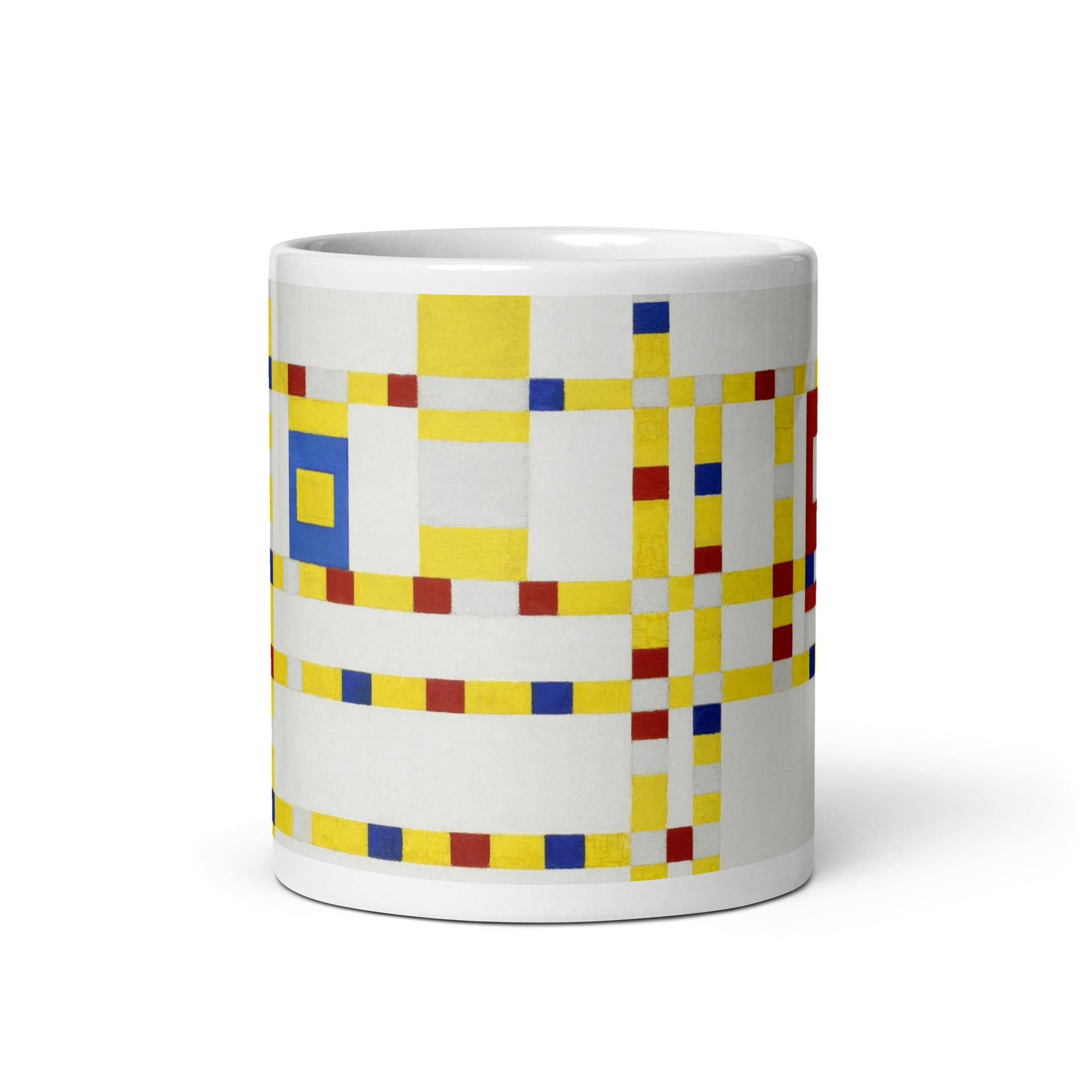 White glossy mug - Broadway Boogie-Woogie by Piet Mondrian - The Culturalife