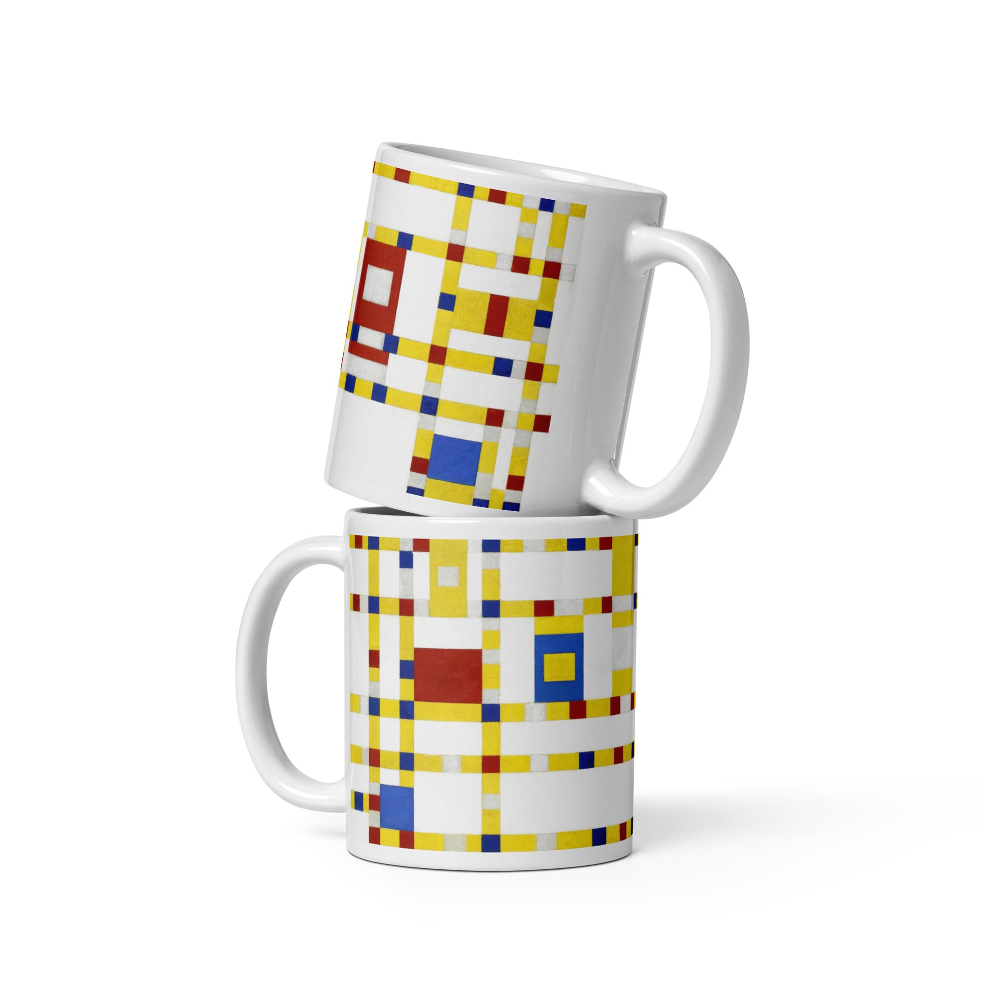 White glossy mug - Broadway Boogie-Woogie by Piet Mondrian - The Culturalife