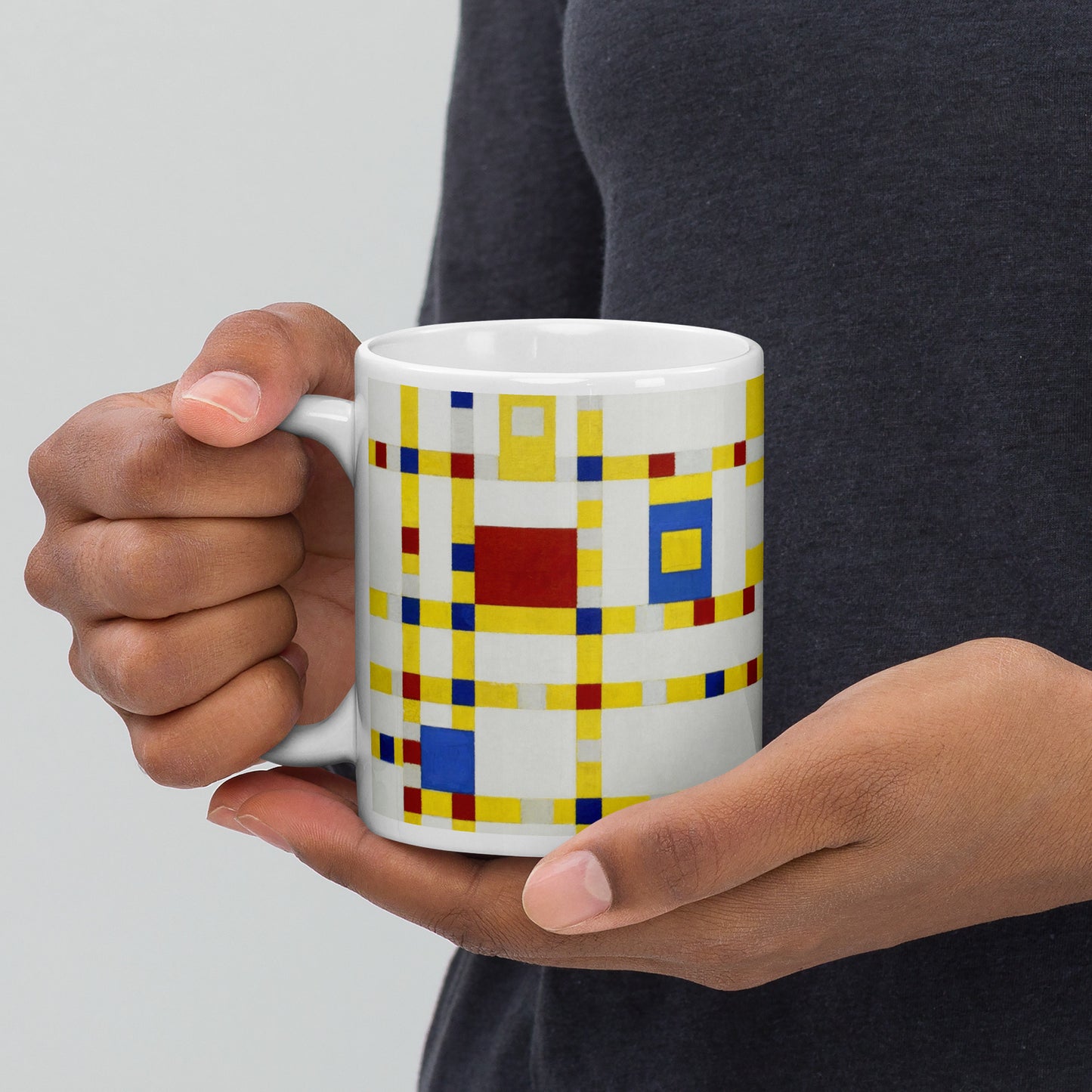 White glossy mug - Broadway Boogie-Woogie by Piet Mondrian - The Culturalife