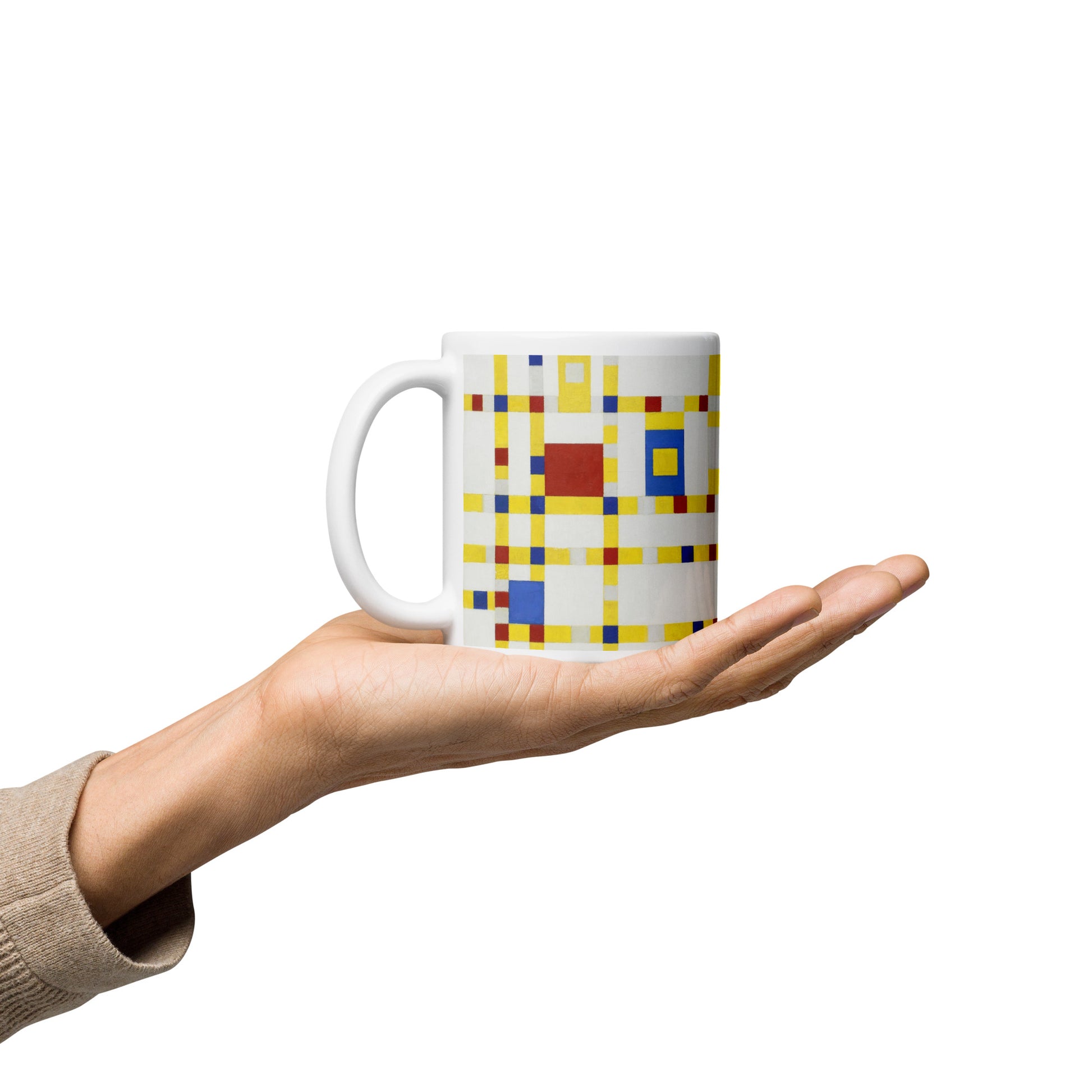 White glossy mug - Broadway Boogie-Woogie by Piet Mondrian - The Culturalife